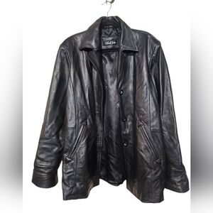 Amalfi Leather Black Classic Jacket Size XL